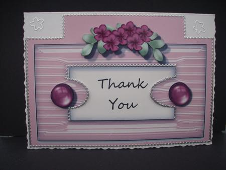 Pink Thank You Tag Front by Cheryl French