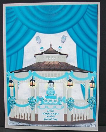Blue Wedding A4 Card Front by Cheryl French