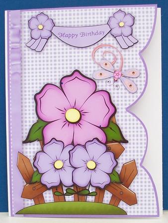 Blooming Beautiful 2 Shaped Card Front with Step by Step by Cheryl French