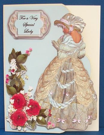 My Fair Lady Scalloped Edge Card Front with Decoupage 2 by Cheryl French
