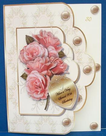 Roses for a Special Lady 70th & 80th Double Scallop by Cheryl French