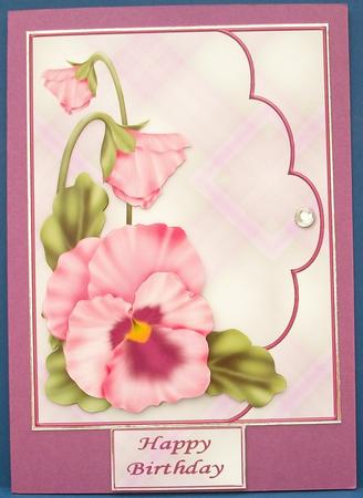 Spray of Pansies Envelope Card by Cheryl French