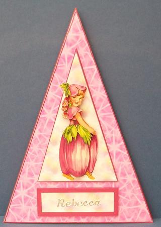 Flower Girl 4 Triangle Card by Cheryl French