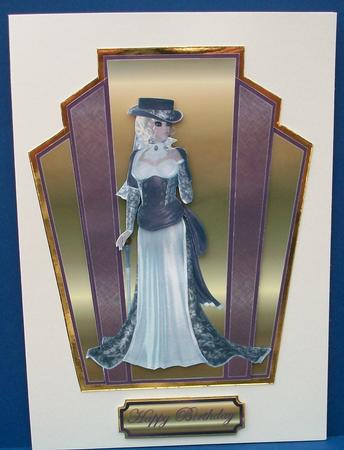 Vintage Lady on a Deco Cardfront by Cheryl French