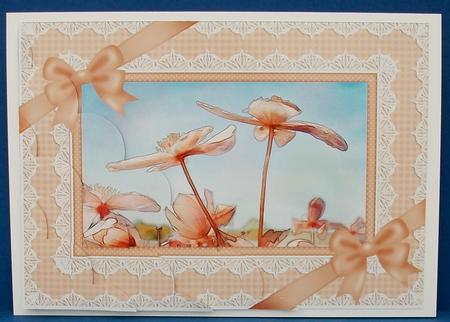 A5 Clematis and Lace Scallop Corner Side Stacker by Cheryl French
