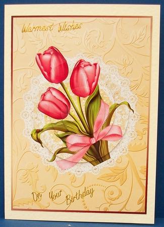 Red Tulip Card Front by Cheryl French