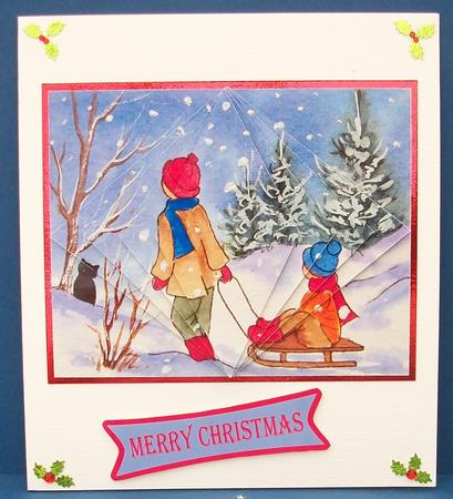 Sledging in the Snow Decreasing Diamonds Pyramid Christmas by Cheryl French