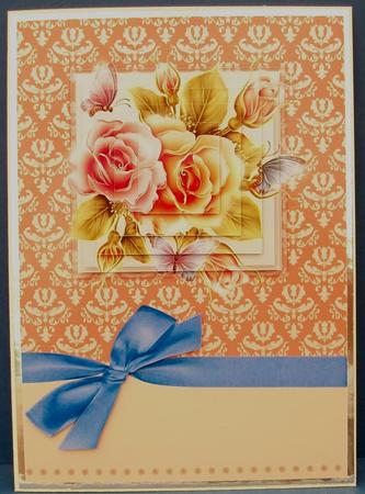 Floral Butterfly Rose Pyramage Card by Cheryl French