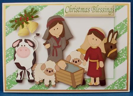 Nativity Scene with Pretty Bells by Cheryl French