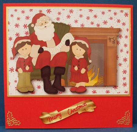 Santa with the Childrens Christmas List by Cheryl French