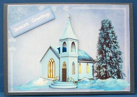 Christmas Church Scene by Cheryl French