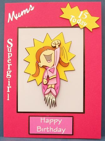 Supergirl (pink) - Decoupage by Cheryl French