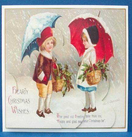 Vintage Christmas approx: 5x5ins Topper by Cheryl French