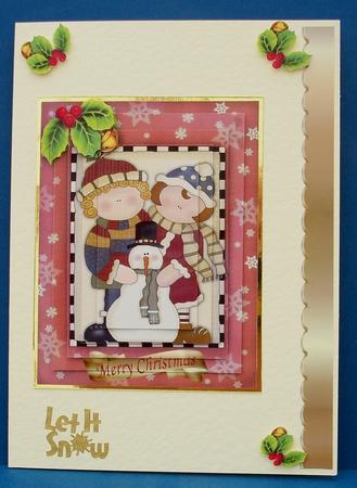 Children Playing with a Snowman, Pyramids by Cheryl French