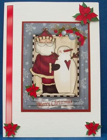 Santa with a Snowman, Pyramids by Cheryl French