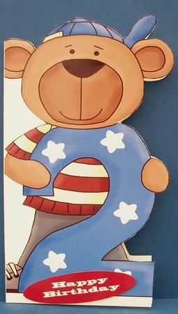 Second Birthday Shaped Card by Cheryl French