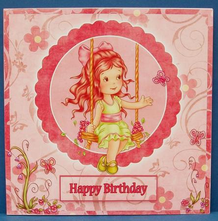 The Flower Swing 8x8 Card by Cheryl French
