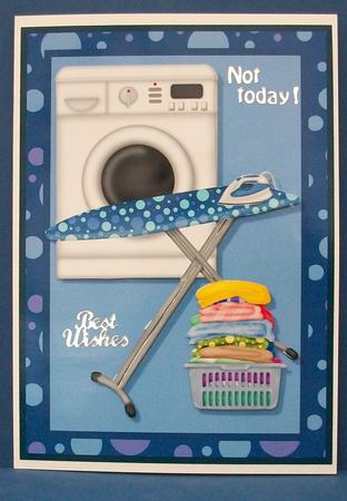 Let the Housework Wait! Quick Card Front with Decoupage by Cheryl French