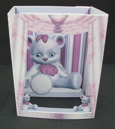 Pink Snow Bear Theatre Card by Cheryl French