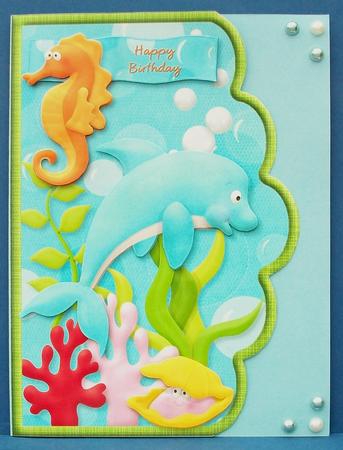 Sea Life in All It's Glory Scallope Edge Curve Card by Cheryl French