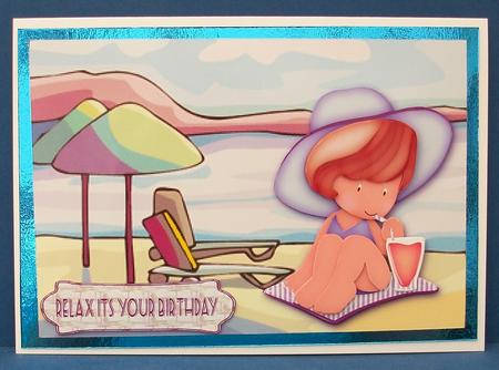 Relax, Beach Birthday or Retirement Large Topper, Decoupage by Cheryl French