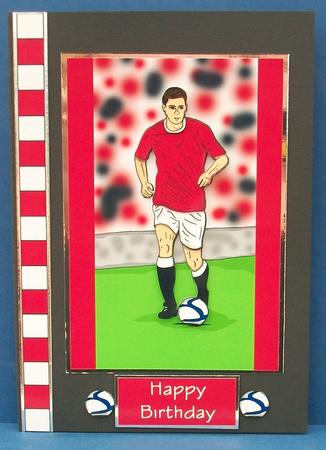 Footballer 1 (red & White) - Decoupage by Cheryl French