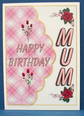 Happy Birthday Mum Envelope Card with 3D by Cheryl French