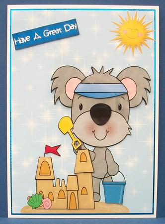Koala Bear & Sandcastle by Cheryl French