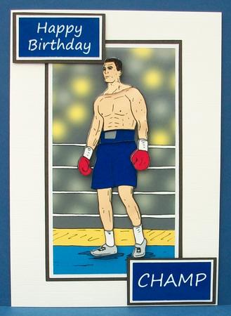 Boxer (blue) - Decoupage by Cheryl French