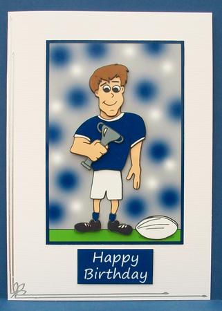 Rugby Dad (navy) - Decoupage by Cheryl French