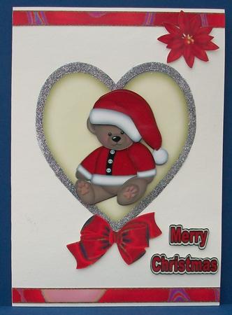 Little Bear with Red Santa Hat by Cheryl French
