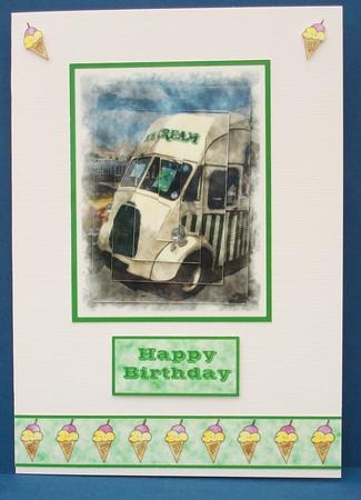 Ice Cream Van Watercolour (green) - Pyramage by Cheryl French
