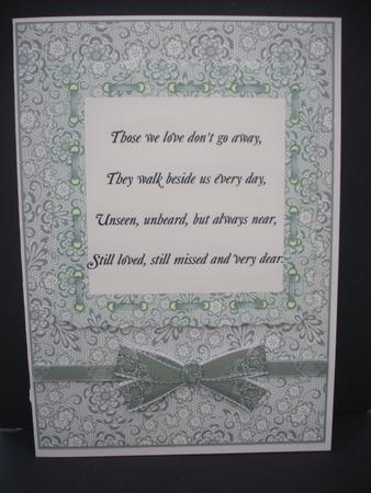 Sympathy Poem on Lace 2 by Cheryl French