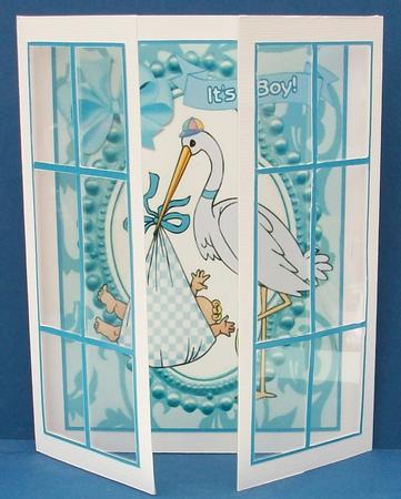 Special Delivery Baby Boy, French Gatefold by Cheryl French