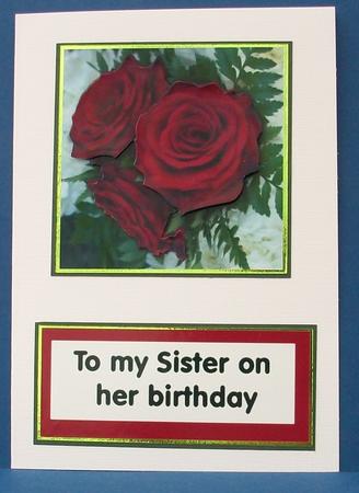Happy Birthday Sister with a Red Rose Featured Gallery Photo