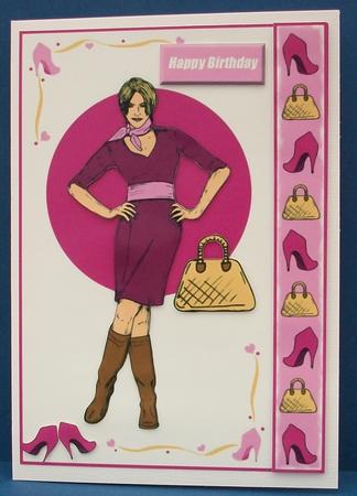 Cool Girl 3 (pink & White) - A5 by Cheryl French