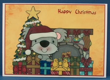 Koala Bear & His Presents at Christmas Time by Cheryl French