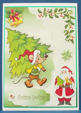 Gotcha a Bigger Tree Santa! on a Scalloped Envelope by Cheryl French