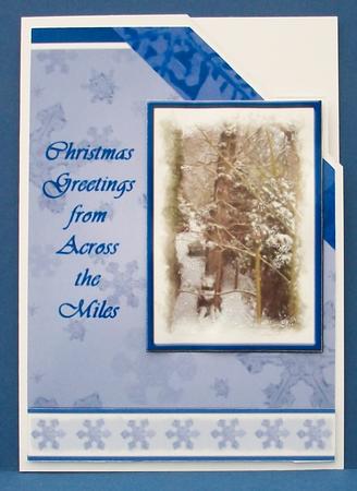 Christmas Greetings from Across the Miles (blue) - A by Cheryl French