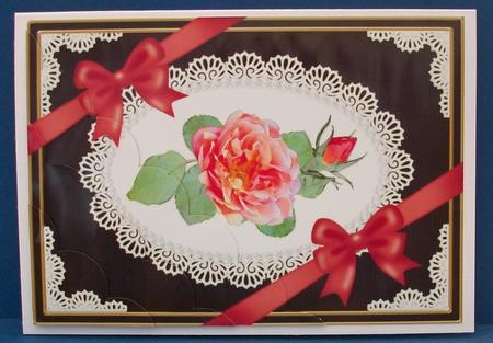 A5 Rose and Lace Scallop Corner Side Stacker by Cheryl French