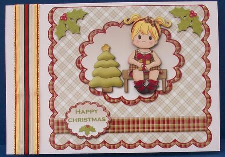 Waiting for Christmas Scalloped Card by Cheryl French