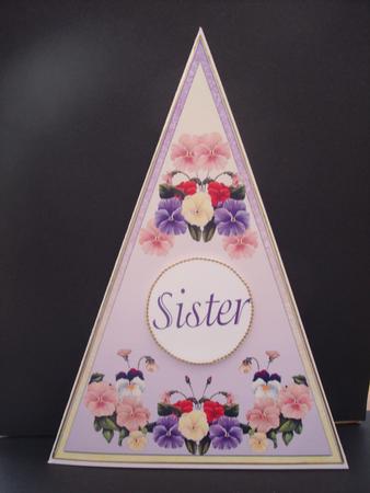 Pansies for Her Triangle Card by Cheryl French