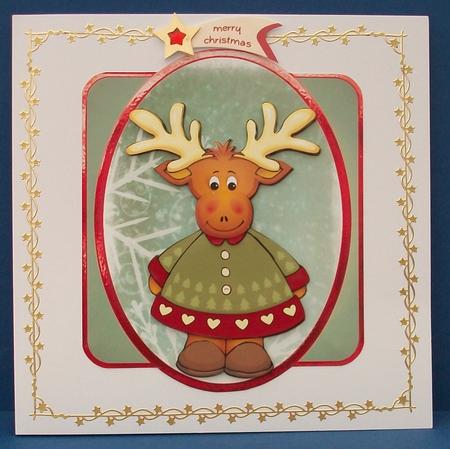 Reindeer Card Front by Cheryl French