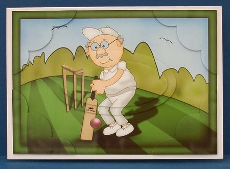 A5 Bert Loves Cricket Scallop Corners and Pyramage by Cheryl French