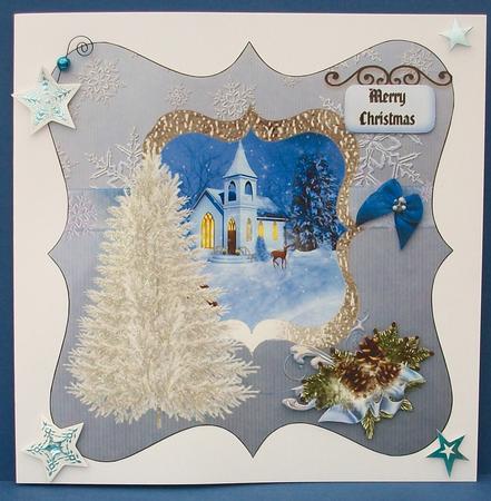 Scalloped Blue Christmas by Cheryl French