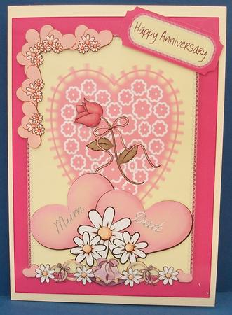 Pink Hearts Anniversary by Cheryl French