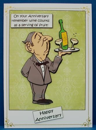 Jeeves Serves Anniversary Wine by Cheryl French