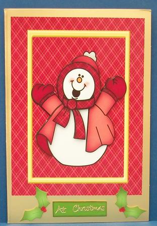 Lovely Red Christmas Snowman by Cheryl French