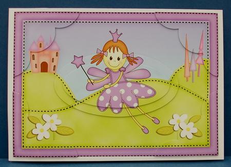 A5 Fairy Twinkletoes Scallop Corners and Pyramage by Cheryl French