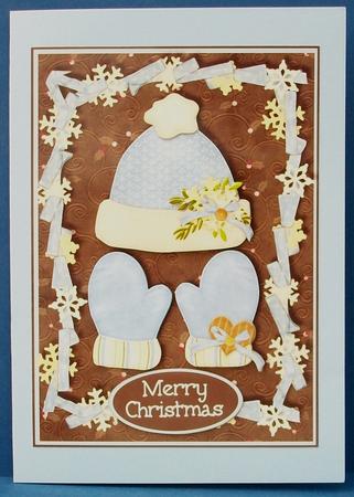 Happy Blue Gear - Card Front with Decoupage by Cheryl French